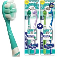 Butter On Gums Toothbrush with 8000 Ultra Soft Softex Bristles 2 Ct Pack of 2 