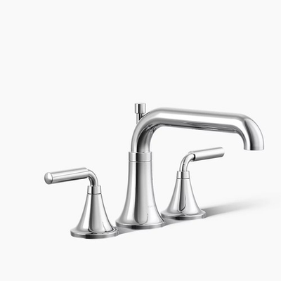 #ad KOHLER T26440 4 CP Tone Deck Mount Bath Faucet Trim with Diverter Polish Chrome $89.97
