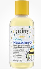 Zarbee's Baby Calming Massage Oil, Lavender  Chamomile, 4 fl oz