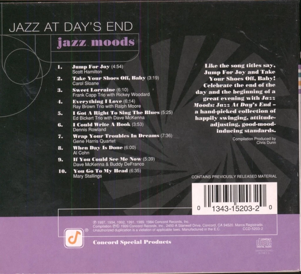 Various Artists Jazz Moods: Jazz At Day's End CD Europe Concord Special Products - Bild 2 von 3