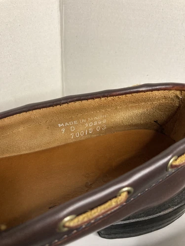 Rancourt Leather Upper & Soles, Boat Shoes Brown Size 9D VGC Made In USA - Picture 3 of 8