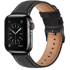 Leather Strap Compatible with Apple Watch Series 3 42mm Men Women Replacement Ba