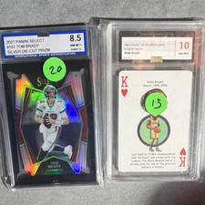 Panini Select Tom Brady #101 Silver Die-Cut Prizm Graded + Kobe King of Hearts
