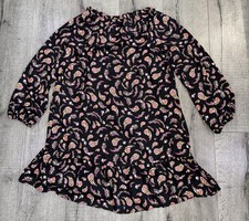 Old Navy Women’s Black Multi Color Ruffle 3/4 Sleeve Floral Dress Size S #782