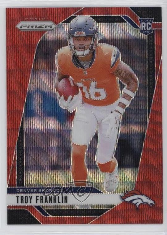2024 Panini Prizm Rookies Red Wave Prizm 28/149 Troy Franklin #393 Rookie RC