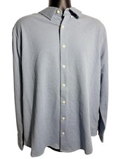Goodfellow  Co Dress Shirt Mens XL Blue Pique Button Down Long Sleeve Casual