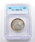 1948 Franklin Half Dollar MS66 FBL ICG a0057