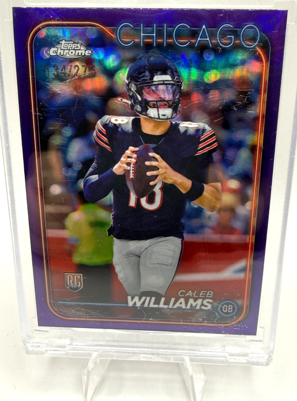 2024 Topps Chrome - Rookies Caleb Williams #202 Purple Refractor /275 (RC)