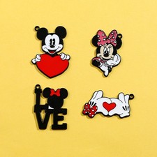 new 40Pcs cartoon mickey minnie mix Charm necklace Pendant DIY Jewelry Making