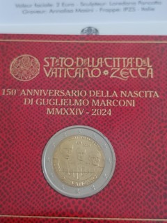 2 Euro Vatikan 2024 Marconi im Original Blister NEU FDC Sofort lieferbar