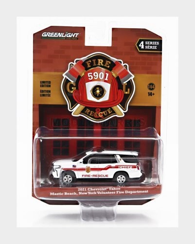 Greenlight 67050F Chevrolet - Tahoe Mastic Beach Fire Engine 2021 - White Red -