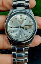 Vintage Of Seiko 5 Automatic Men Watch Day Date Japan Made 21 Jewels 6309-3970