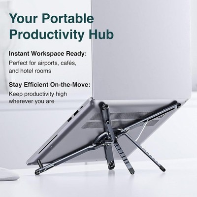 360° Verstellbarer Laptop Ständer Faltbar Aluminium Kühlung Schreibtisch Erhöhung MagSafe