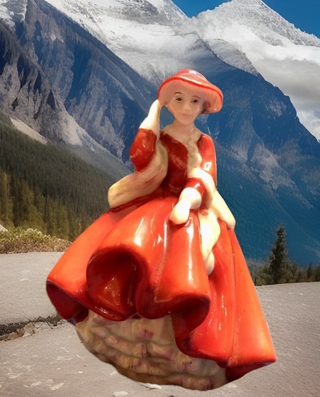 Royal Doulton M217 Top O' The Hill 2.5" Miniature Pretty Ladies Figurine 2004