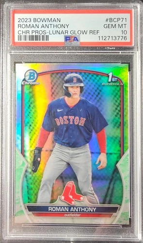 2023 Bowman Chrome Prospects Roman Anthony #BCP-71 Lunar Glow Refractor PSA 10