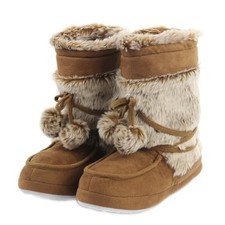Women's Soft Fleece Plush Warm Indoor House Slipper Boots 11-12 Furry Khaki