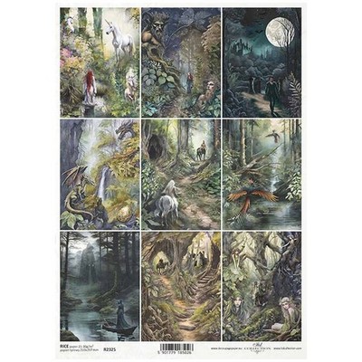 ITD Reispapier Decoupage Bastelpapier Serviettentechnik-R2325 Einhorn, Phönix