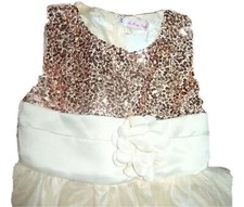 Girls Gold Yellow Sequin Gold Formal Tulle Dress 9/10