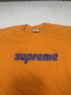 SUPREME Pinline Logo Tee Short Sleeve Top in Orange T-Shirt SS24
