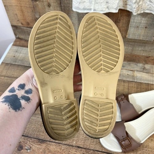 Crocs Sandalen Damen 10 Schuhe schwarz braun Pantoletten Riemchen Sommer 2er Set Komfort - Bild 5 von 9
