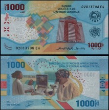 CENTRAL AFRICAN STATES 1000 FRANCS (P NEW) 2020 (2022) HYBRID POLYMER UNC