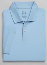 Jos A Bank Polo Shirt Pique Cotton Traditional Fit Cerulean Blue 4XLT 4XL Tall