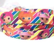 Grosgrain Ribbon 7/8" Dolls Cartoon Stripes Printed for Hairbows USA Seller