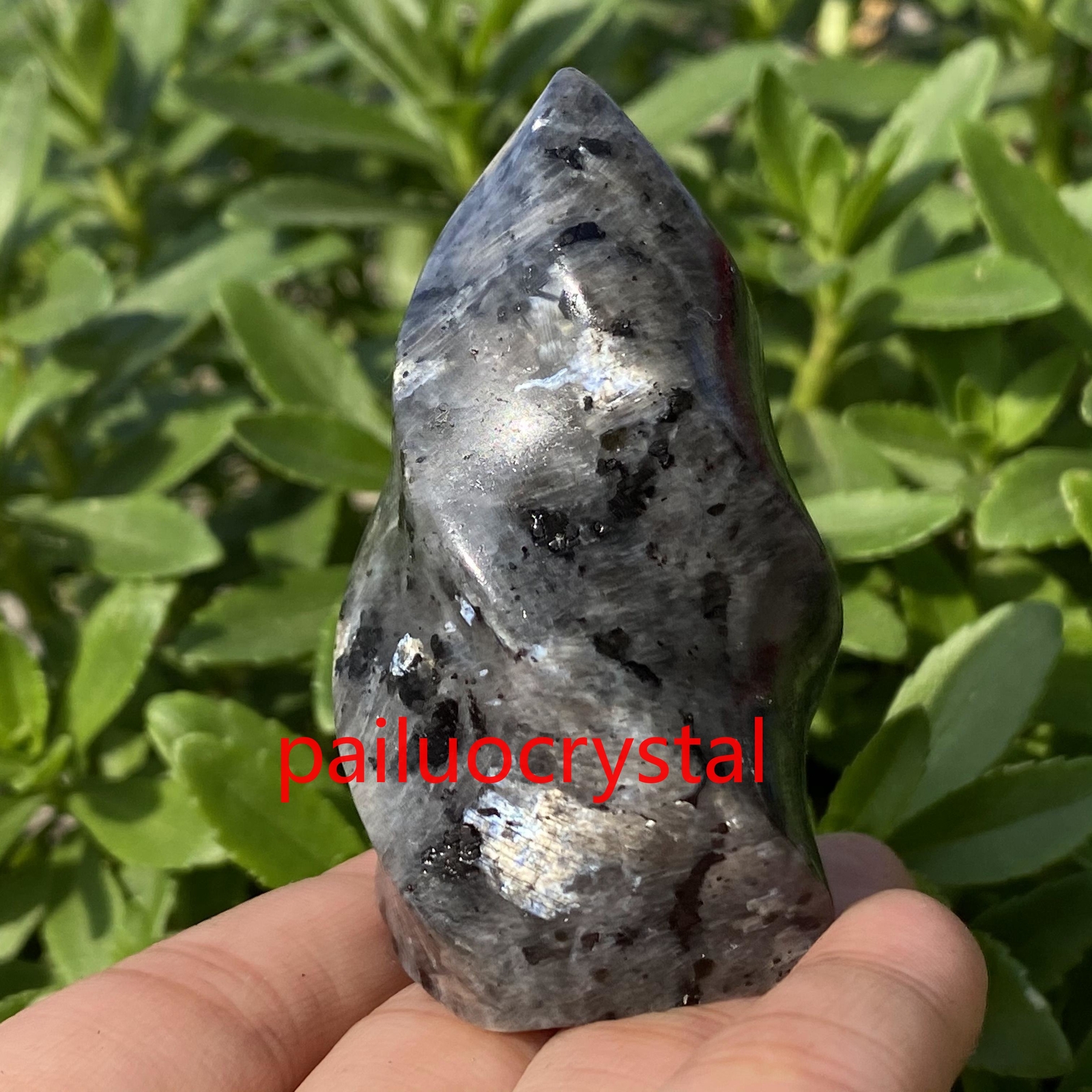 1pc Natural Spectrolite Flame Quartz Crystal Skull Carved Flame Healing Gem 2.3