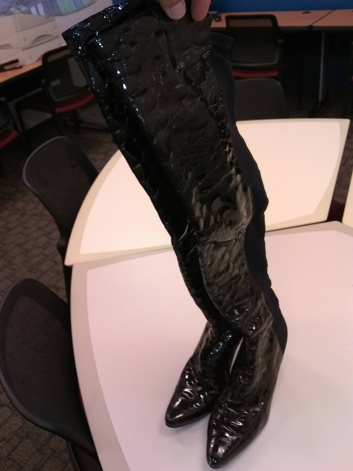 stuart weitzman croc boots