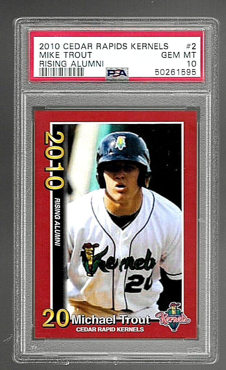 2010 CEDAR RAPIDS KERNELS BASEBALL CARD #2 MIKE TROUT RC PSA 10