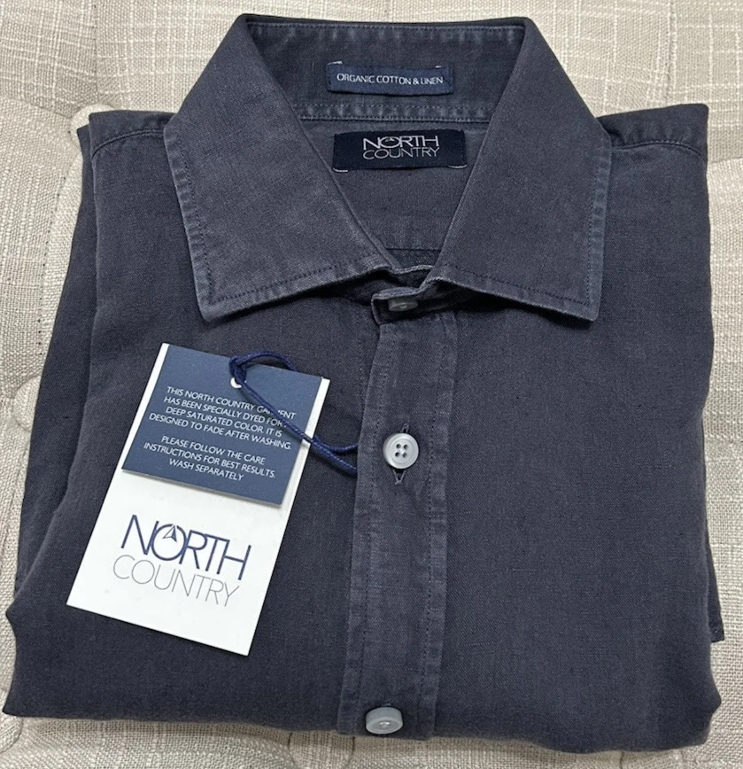 NWT North Country S navy long sleeve button up linen shirt mens $200
Opens in a new window or tab