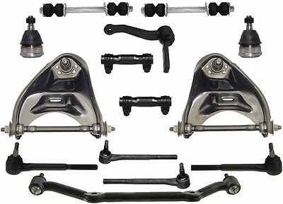 14 Pc Kit Front Upper Control Arm Ball Joints Inner & Outer Tie Rod End RWD ONLY