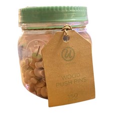 U Brands Wood Push Pins 150 Count Pack - New, Sealed