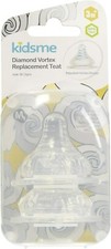 Kidsme Diamond Vortex Replacement Silicone Nipple 3 Months , 2 Pack NEW