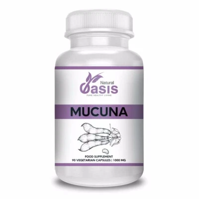 NATURAL OASIS Mucuna Pruriens L-Dopa Vegetarian Capsules 1000mg Premium Quality Ayurvedic Herb