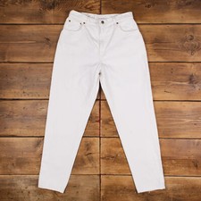 Vintage Levis 551 Jeans 30 x 31 USA Made 90s Light Wash Tapered Weiß Damen
