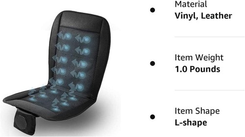 Black Cooling Car Seat Cushion- 2-Pack 12V Automotive Adjustable Temperature Co - Picture 2 of 8