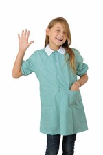 GREMBIULE Unisex Divisa Bambino Bimba Per Asilo Scuola Materna Quadrettini Verde