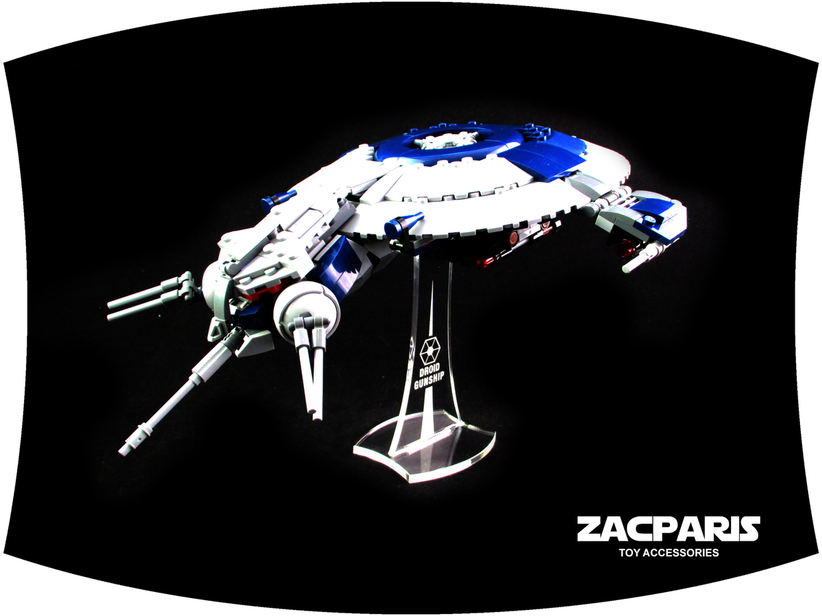 DISPLAY STAND for Star Wars Lego 75233 Droid Gunship - Clear