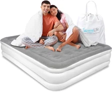 Luxury Full Size Air Mattress with Built-In High-Speed Pump, Plush Blow-Up Infla
