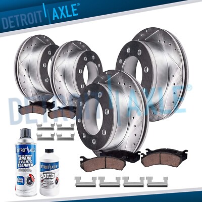 Front & Rear Rotors + Brake Pads for Chevy Silverado GMC Sierra 2500HD 3500 HD
