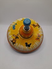 Vintage 1960s Toy Metal Spinning Top Bright Colors Ohio Art Bryan, Ohio , Works