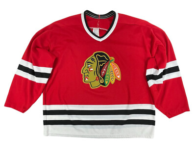 CCM Maska US Chicago Blackhawks NHL VTG Mens Red Sewn