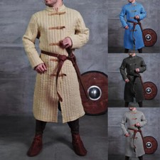 Mens Medieval Gambeson Viking Jacket Coat Armor Warrior Knight Halloween Cosplay