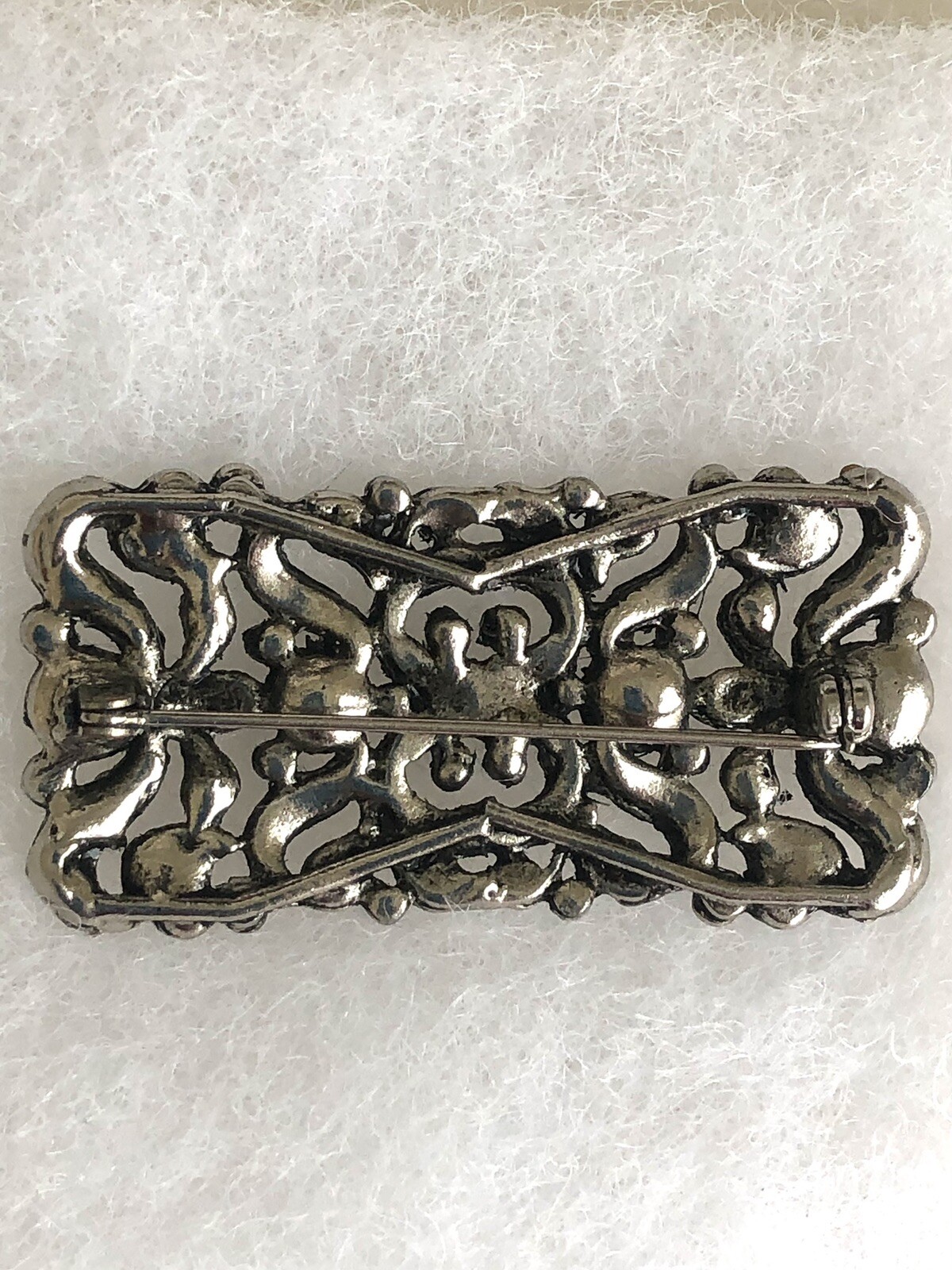 Vintage Estate Large Rectangular Clear Rhinestone… - image 5