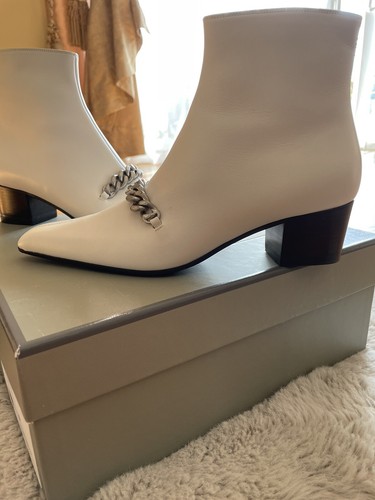 Tom Ford White Leather Ankle Boots 