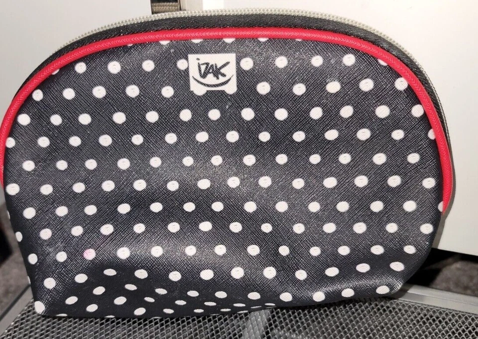 IZAK NEW YORK UK BOOTS GIRL WITH DOG POLKA DOT ZIPPERED COSMETIC MAKEUP BAG - Image 2 of 3