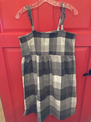 faded glory casual dress Faded Glory Dress Women's Size 18 Blue Plaid Knee Length Smocked Sleeveless
