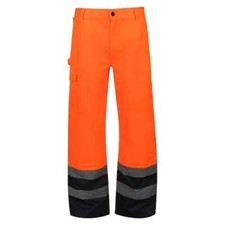 Regatta Professional H-Vis Cargo Trousers - TRJ524 Orange & Navy