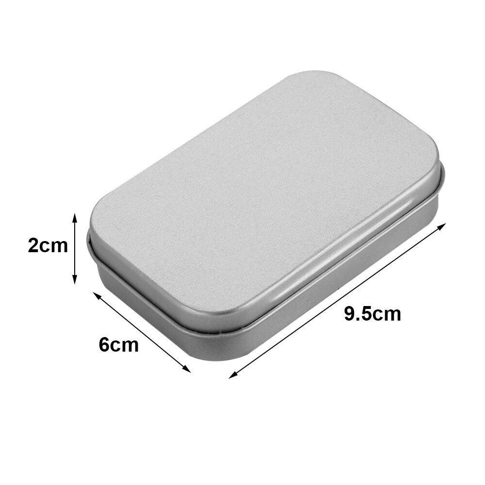 6X Tin Boxes Small Metal Storage Box Silver Jewelry Keys Coins Metal